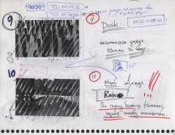 Storyboard to film the Apocrypha (New York, I Love You) 